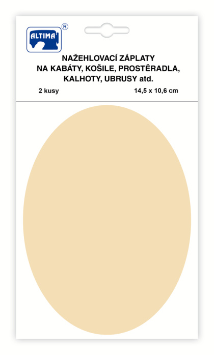 Nažehľovacie záplaty jednofarebné ovály - smotanová